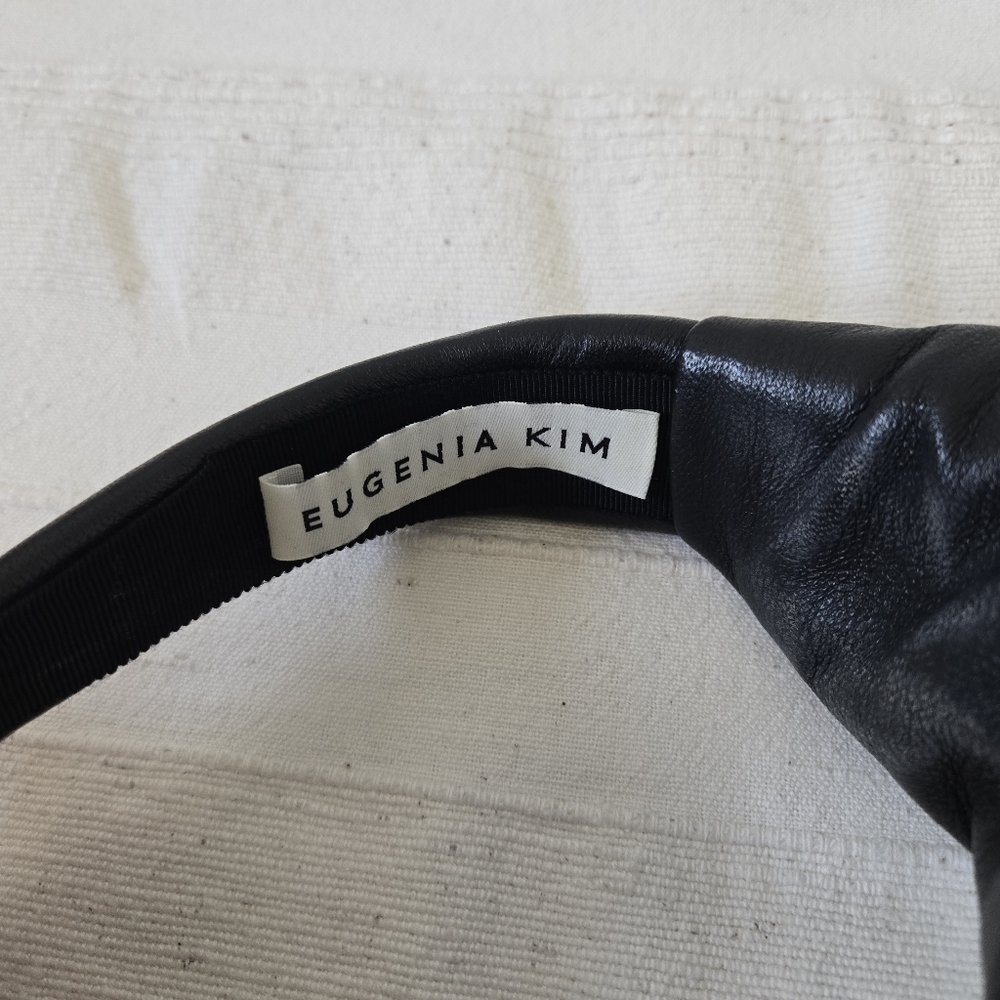 Eugenia Kim Maryn Tall Knot Black Leather Headband Retro Rare - Picture 10 of 16
